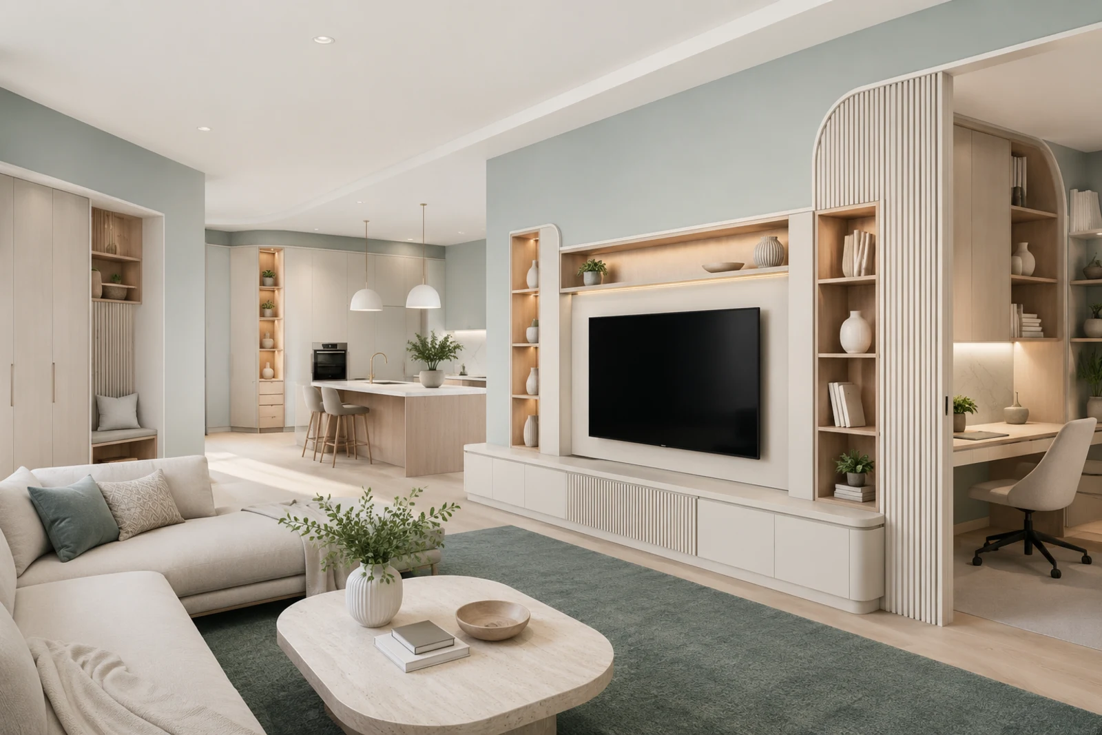 Whole-home coordinated storage and cabinetry concept